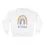 Thumbnail: White sweatshirt with rainbow design and quote: gratitude is the attitude.
