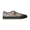 Thumbnail: Canvas shoes with abstract pattern: light pink, black sole, and white stripe.