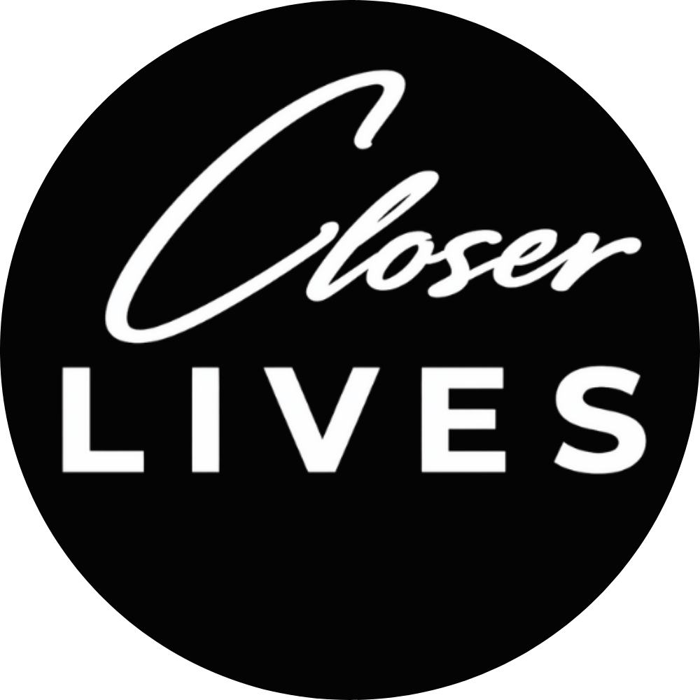 Closer Lives logo in white script and bold lettering on a black background, representing Jenn & Leon Travel and Lifestyle brand.