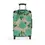 Thumbnail: Rolling suitcase with abstract design and green floral pattern, Closer Lives.