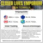 Thumbnail: Shipping and return policy details for Closer Lives Emporium tea towels.