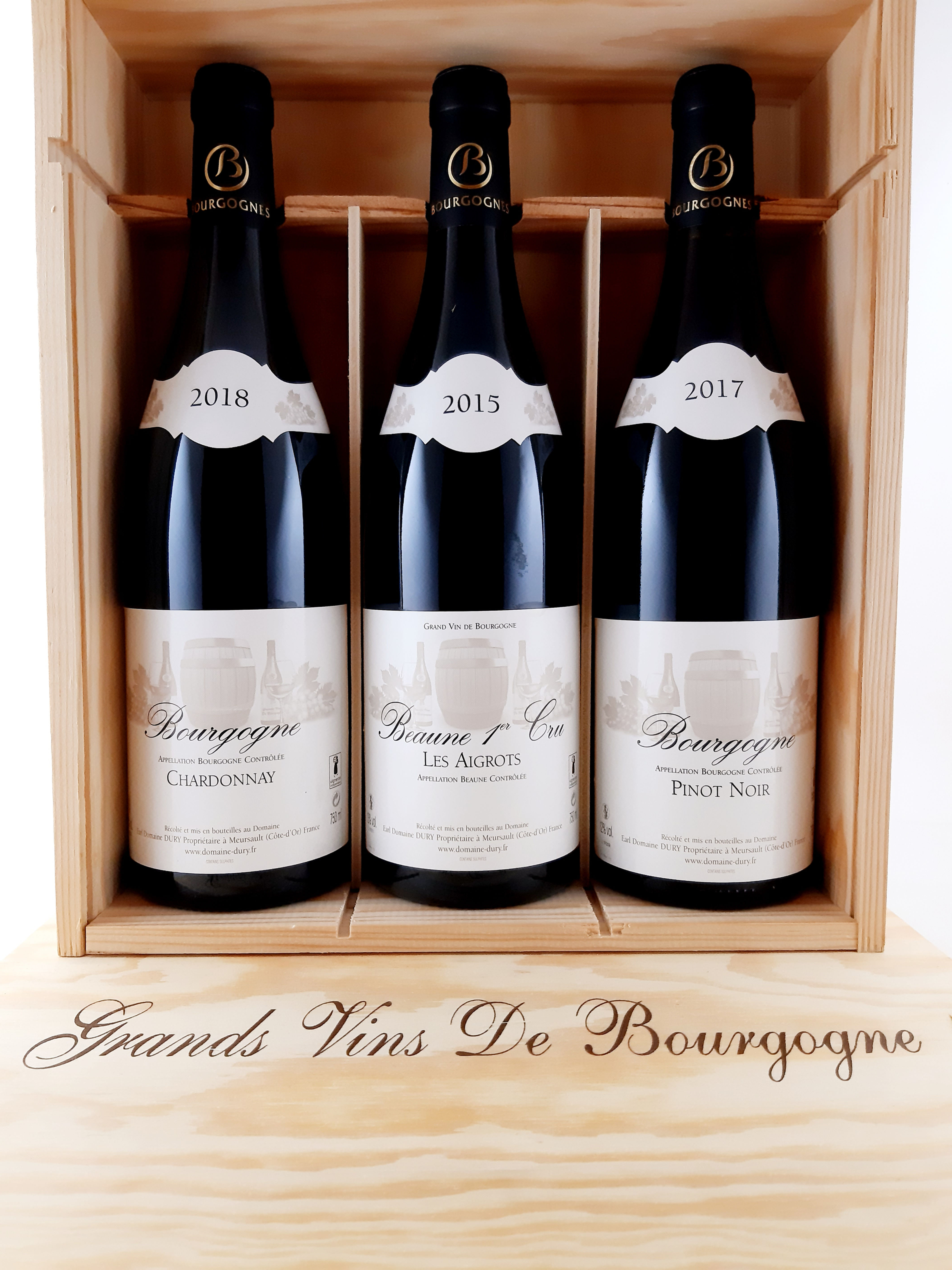 Coffret Bois 3 bouteilles