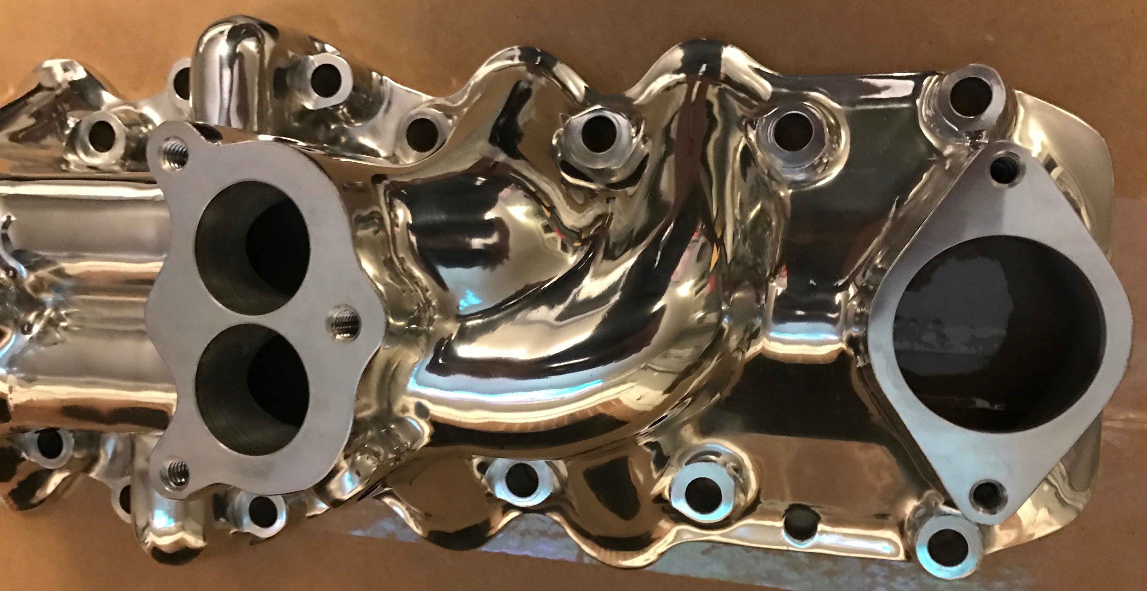 Fits Ford 1949-53 Polished Speedway Flathead V8 Dual Carb Intake Manifold