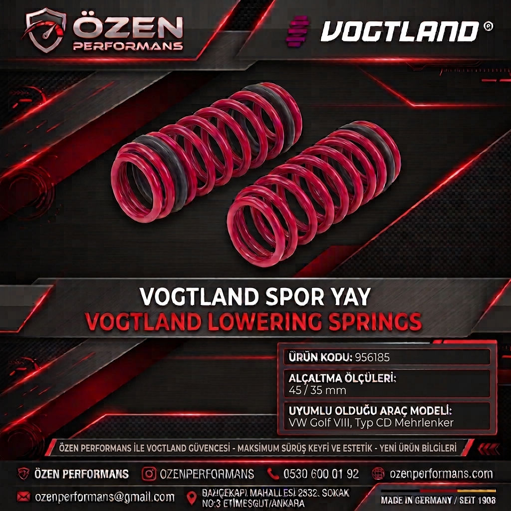 VW Golf VIII, Typ CD Mehrlenker için Vogtland Spor Yay