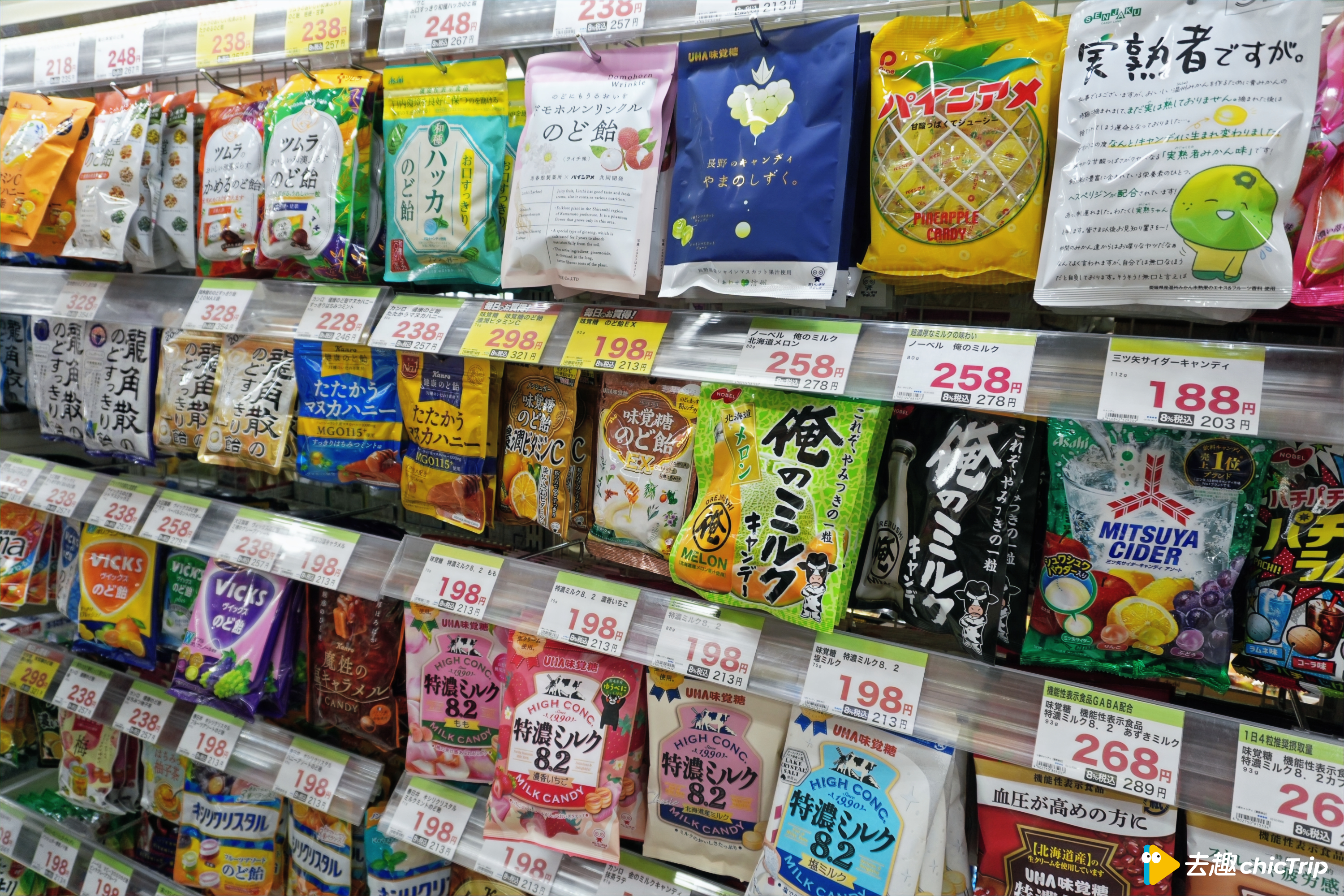 SUGI 藥局新橋駅前店販售各式超人氣糖果