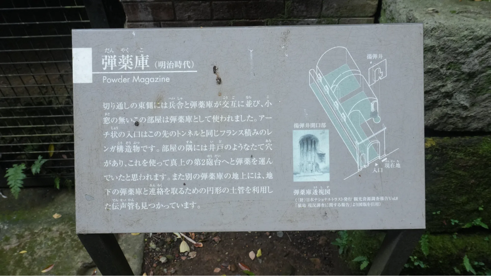 彈藥庫介紹的說明看板