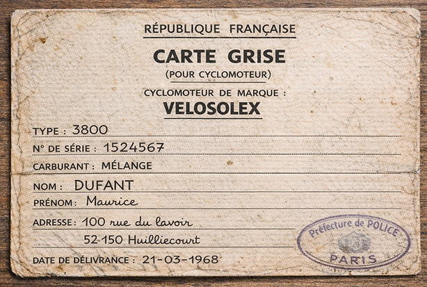 carte grise solex années 60