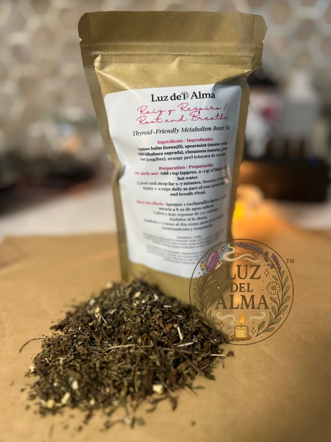 Tea bag in basket herbs