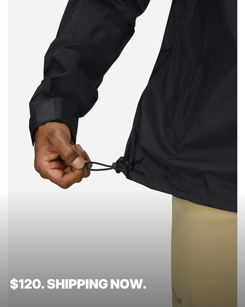 Marmot PreCip colorway lineup showing the hood and shoulder cut