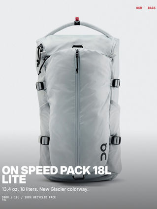 On Speed Pack 18L Lite: 13.4 oz Recycled Run Pack in Glacier for SS26