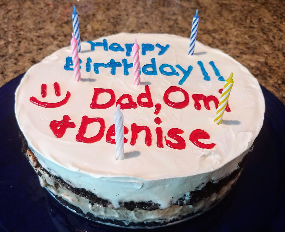 Frozen Creamy Coffee Crunch Ice Cream Cake with Whipped Cream Topping