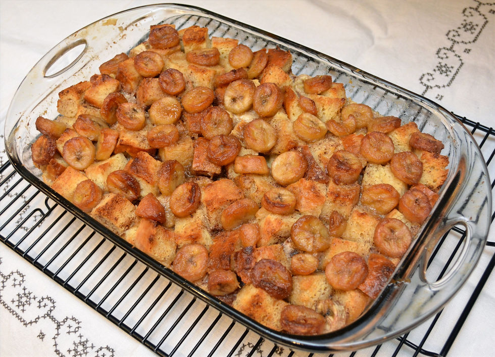 Baked Bananas Foster Bread Pudding