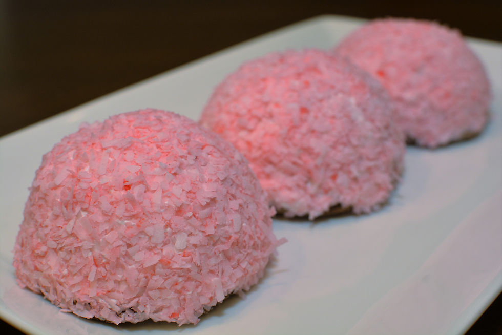 Homemade Hostess Sno Balls with Pink Coconut Flakes