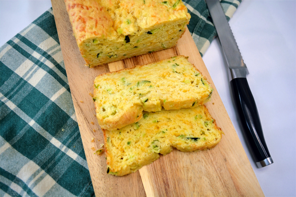 Garlic, Cheddar, & Chive Zucchini Quick Bread