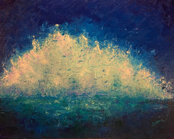 abstract impressionist plein air, Pismo Beach California, Shell Beach, Spyglass Park, Central Coast abstract expressionist artist