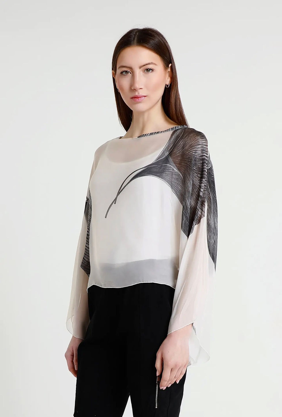 Thumbnail: Sofita 3/4 Sleeve Cropped Silk Kaftan (3 Styles)