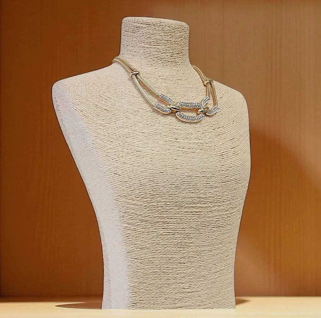 Vintage Pavé Link Collar Necklace