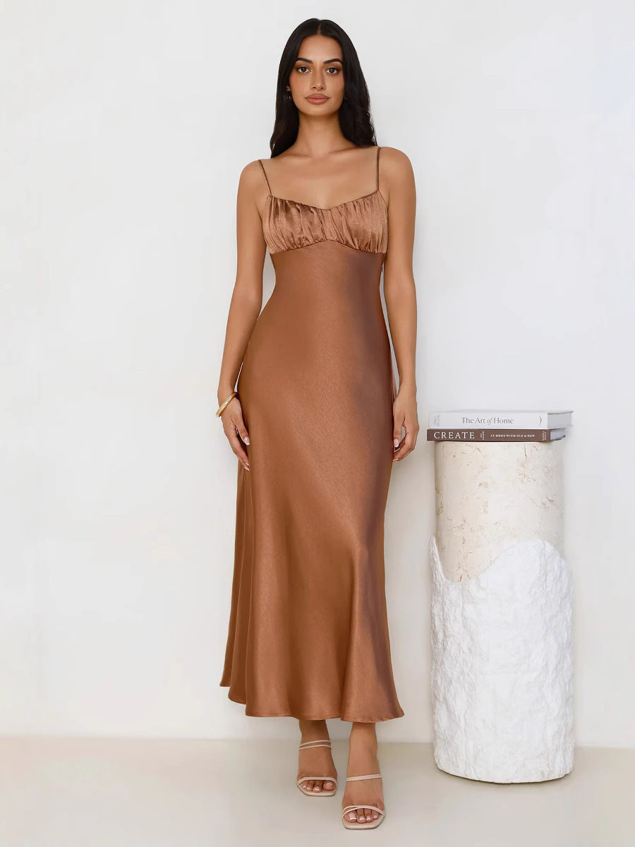 Thumbnail: 2025 European and American Cross-border Women's New Sexy Slip Skirt Slim-fit Bac
