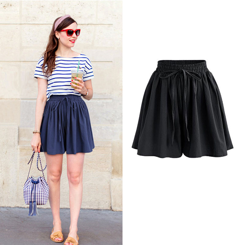 Thumbnail: Large Size Wide Leg Shorts for Women Summer Plus Fat New Chiffon Pants Skirt Sin