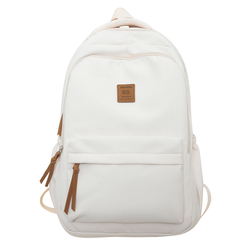 Thumbnail: Solid Color Simple Couple's Schoolbag Large Capacity Fashionable All-match Perso