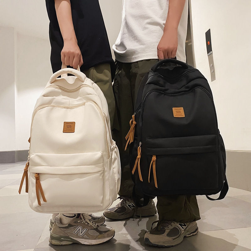Thumbnail: Solid Color Simple Couple's Schoolbag Large Capacity Fashionable All-match Perso