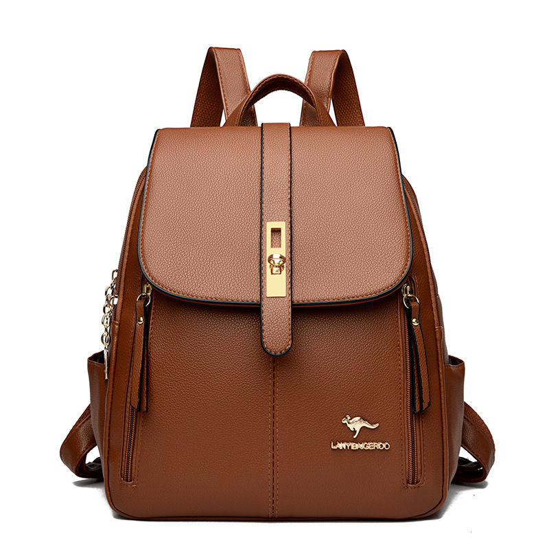 Thumbnail: Factory wholesale kangaroo backpack women's 2024 new fashion fashion soft leathe