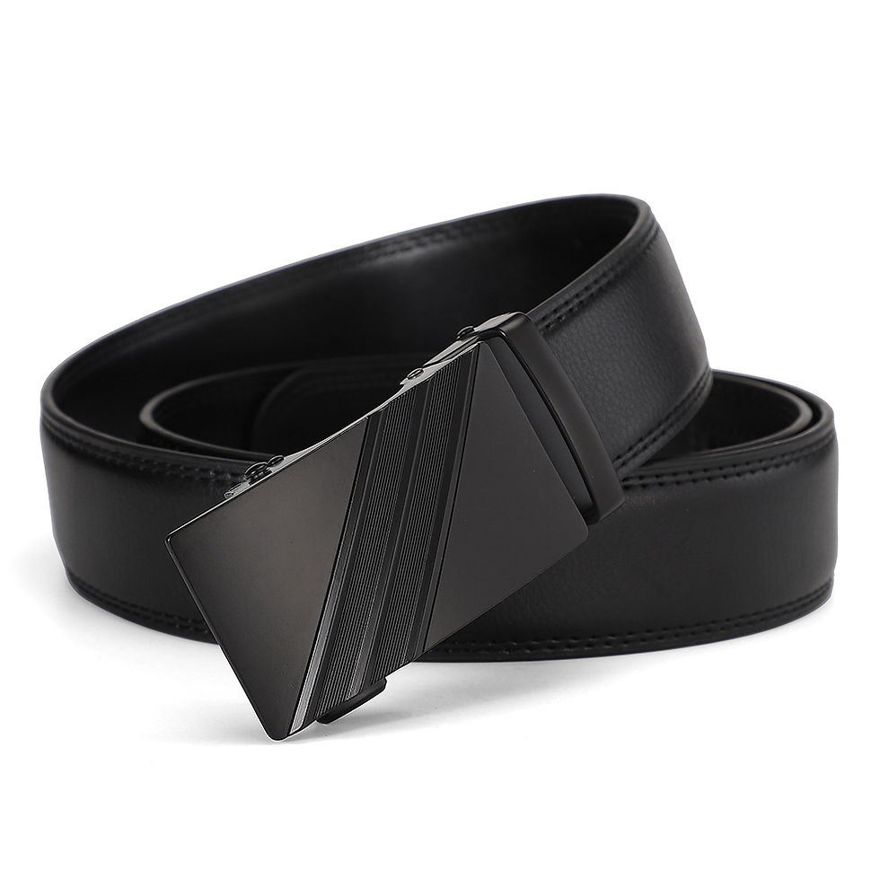 Thumbnail: New belt men's automatic buckle men's belt leather belt business casual leather 