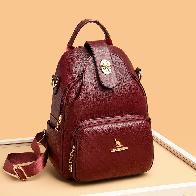 Thumbnail: Cross-border Wholesale Soft Leather Backpack Women's New Fashion All-match Multi