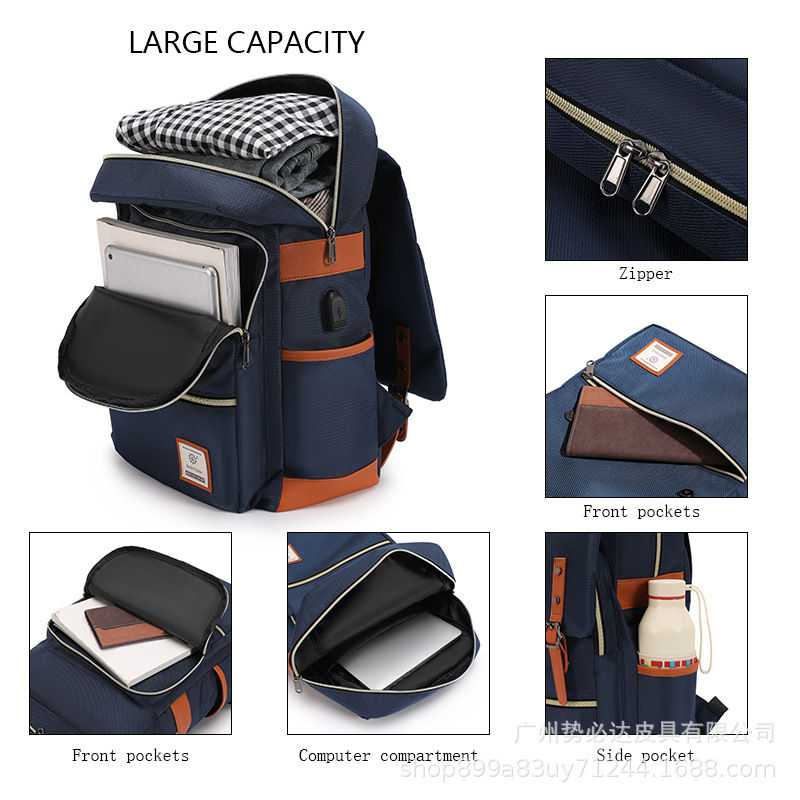 Thumbnail: Large-Capacity Travel Backpack Casual Minimalist Style Outdoor Hiking Backpack F