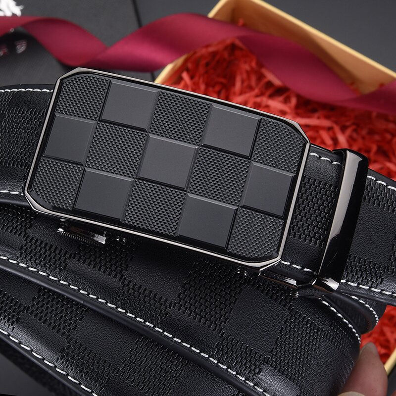 Thumbnail: Belt Men's High-end Genuine Leather Automatic Buckle Top Layer Cowhide Belt Men'