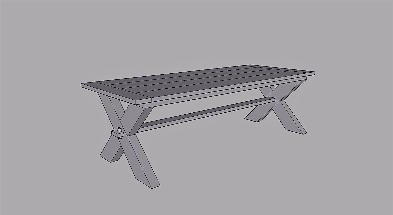 Cross Leg Table with Painted Base