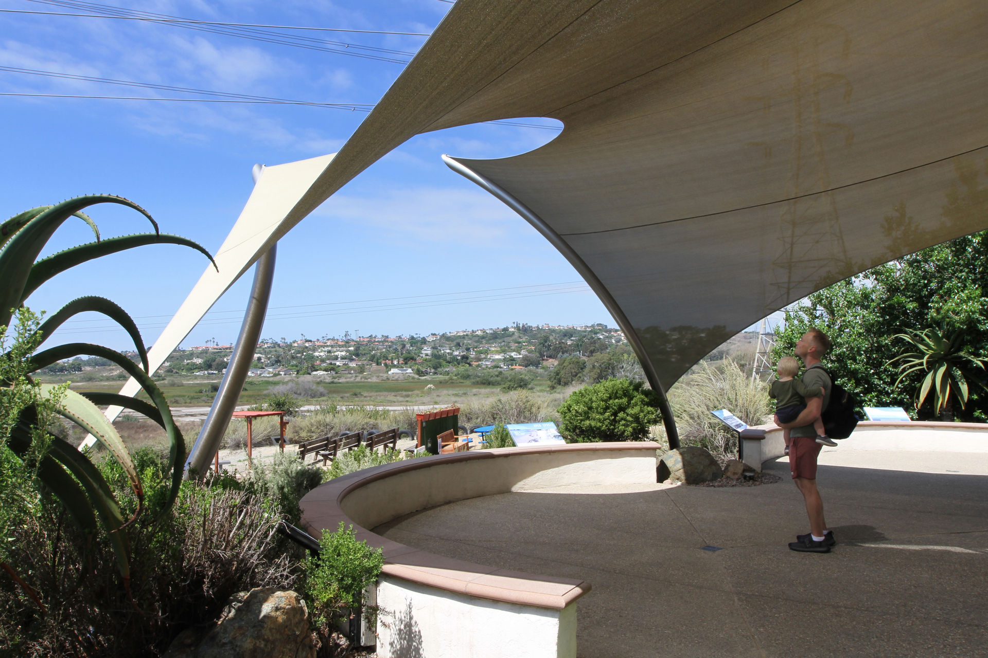 Shade sculpture at the Agua Hedionda Lagoon Foundation's Discovery Center in Carlsbad, California.