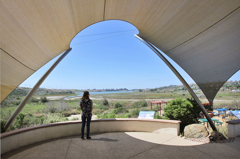Shade sculpture at the Agua Hedionda Lagoon Foundation's Discovery Center in Carlsbad, California.