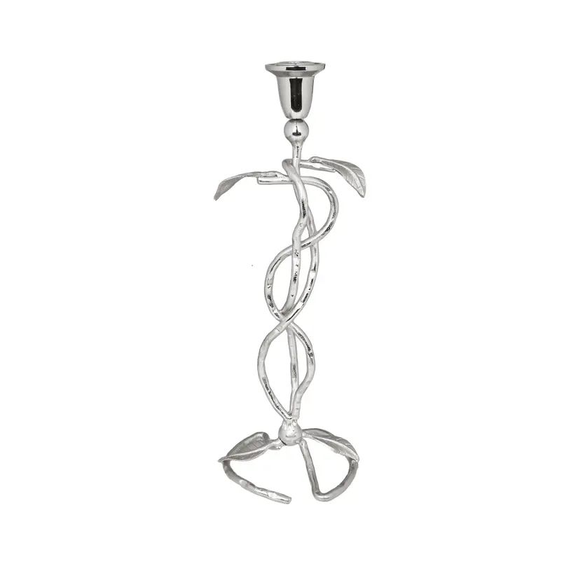 Silver Candlestick w/ Leaf Stand