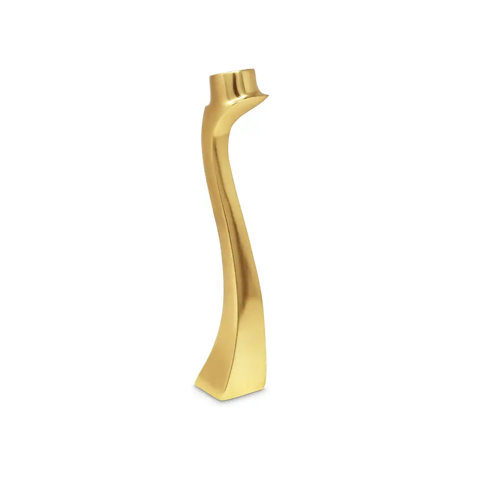 Set of 2 Gold Dimensional Taper Candle Holders