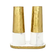 Marble & Gold Salt & Pepper Shaker w/ Tray