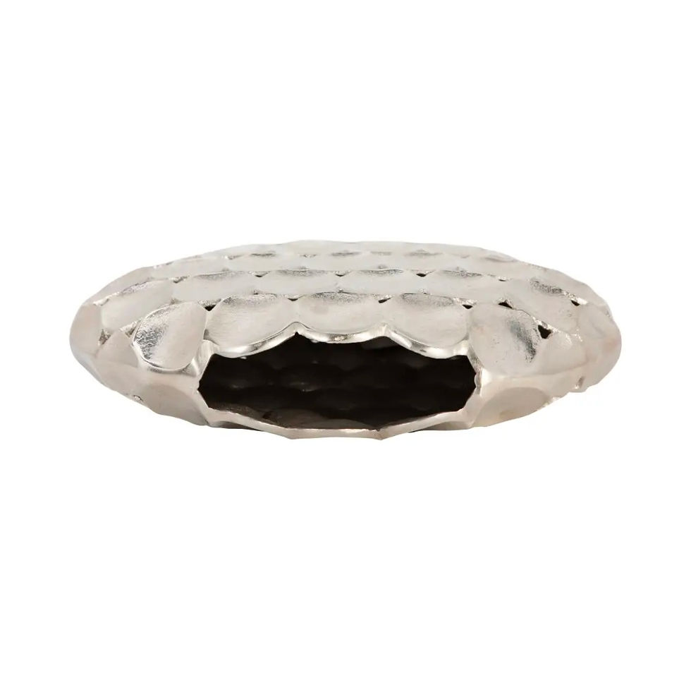 Thumbnail: Silver Geometric Oval Vase