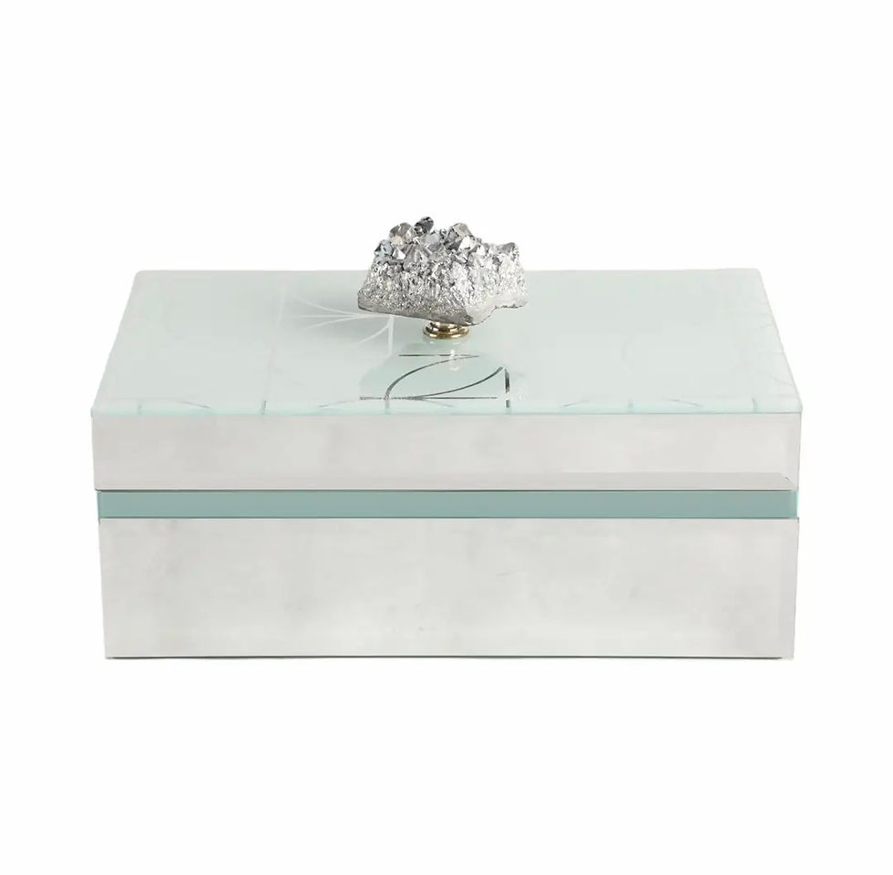 Thumbnail: Silver Decorative Box with Stone Handle