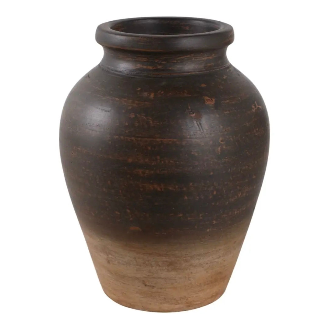 Chocolate Brown Pottery Vase