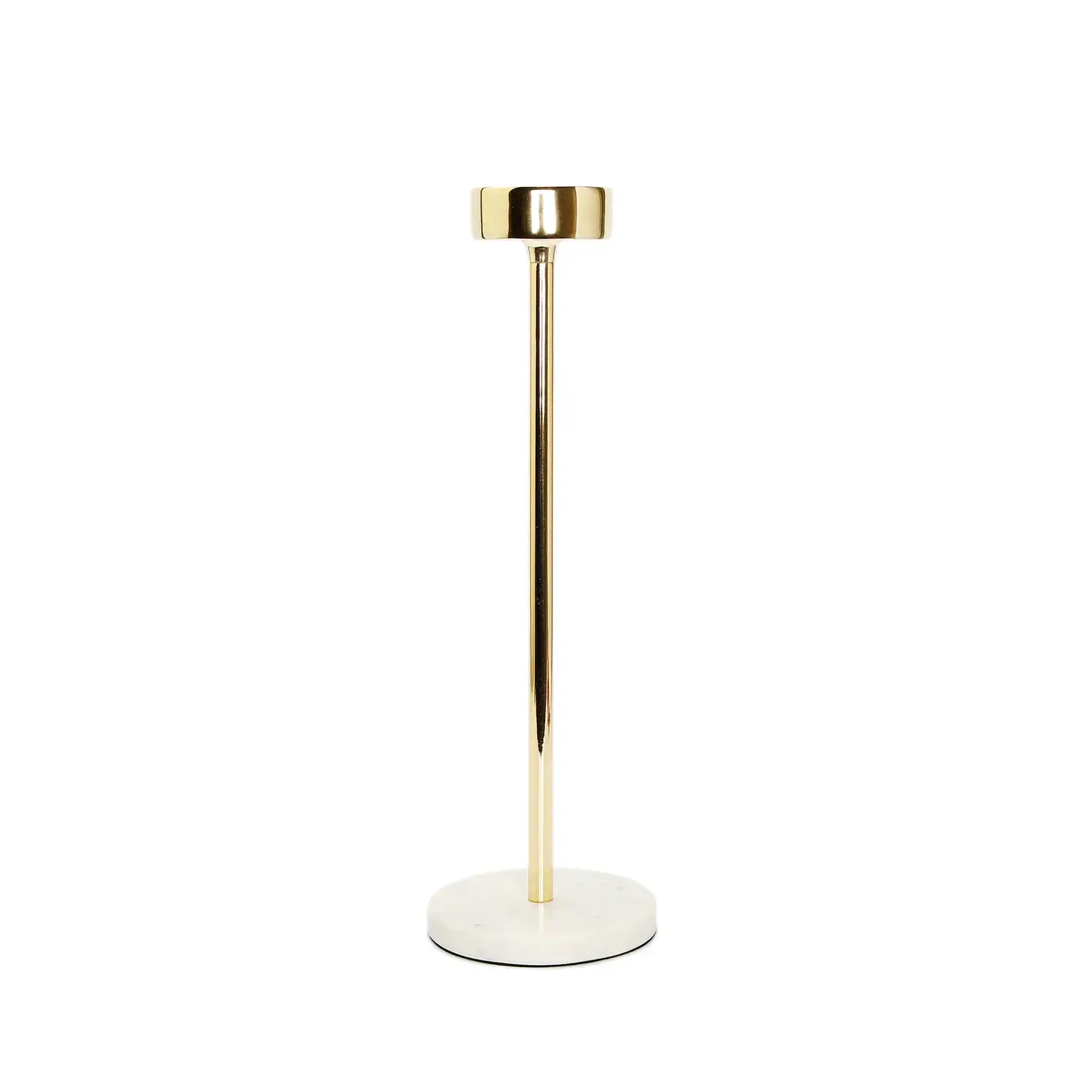Gold Taper Candle Holder on Marble Base