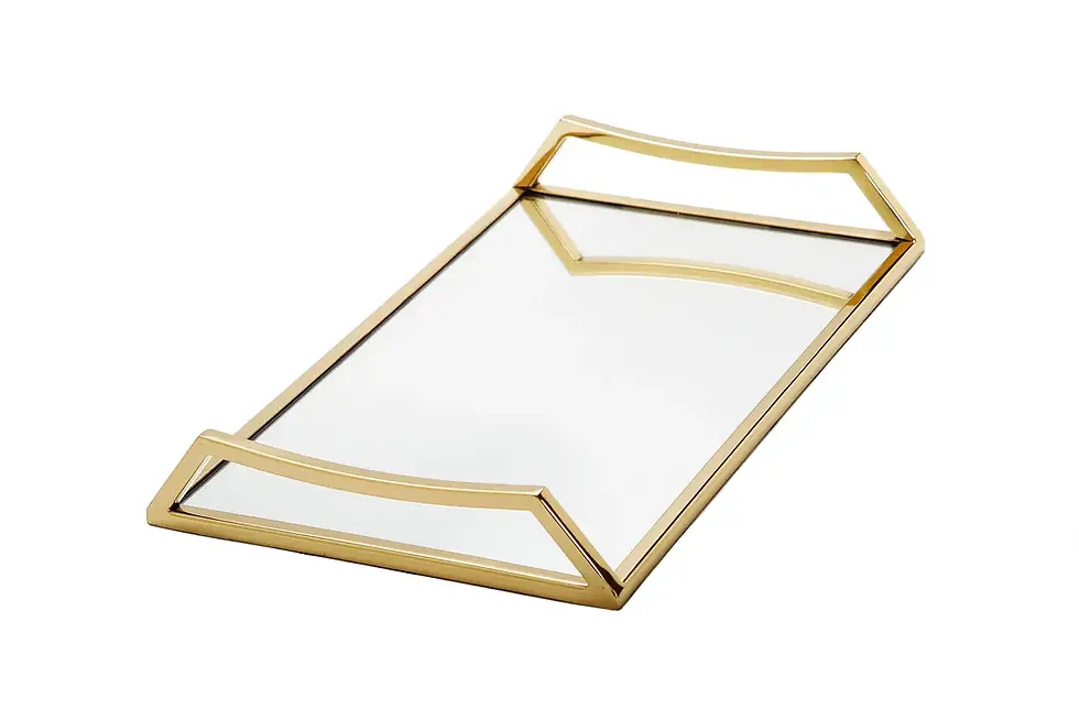 Thumbnail: Oblong Mirror Serving Tray w/ Handles (2 Colors)