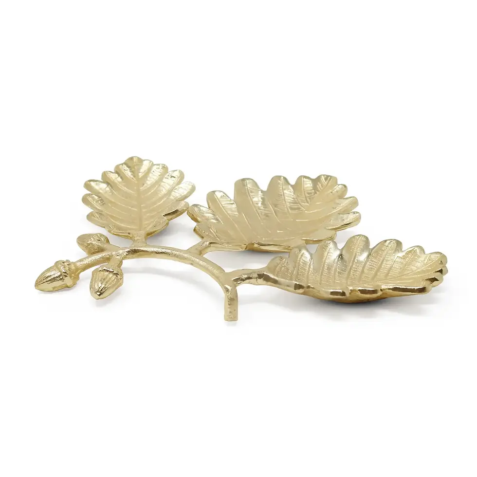 Thumbnail: Gold 3 Sectional Leaf Dish