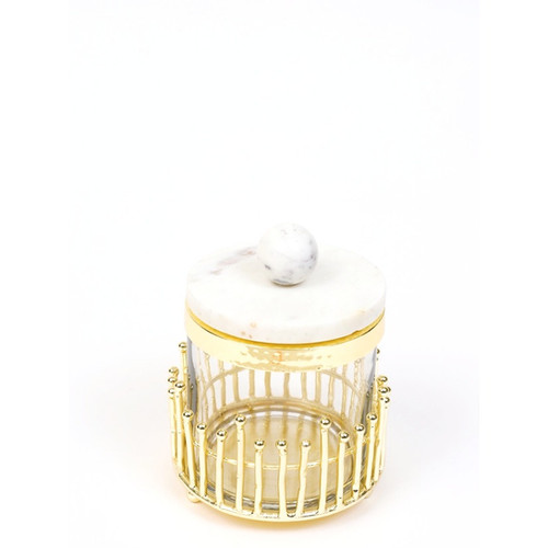 Glass Canisters w/ Gold Linear Details (3 Sizes) DarlingDiamondDecor