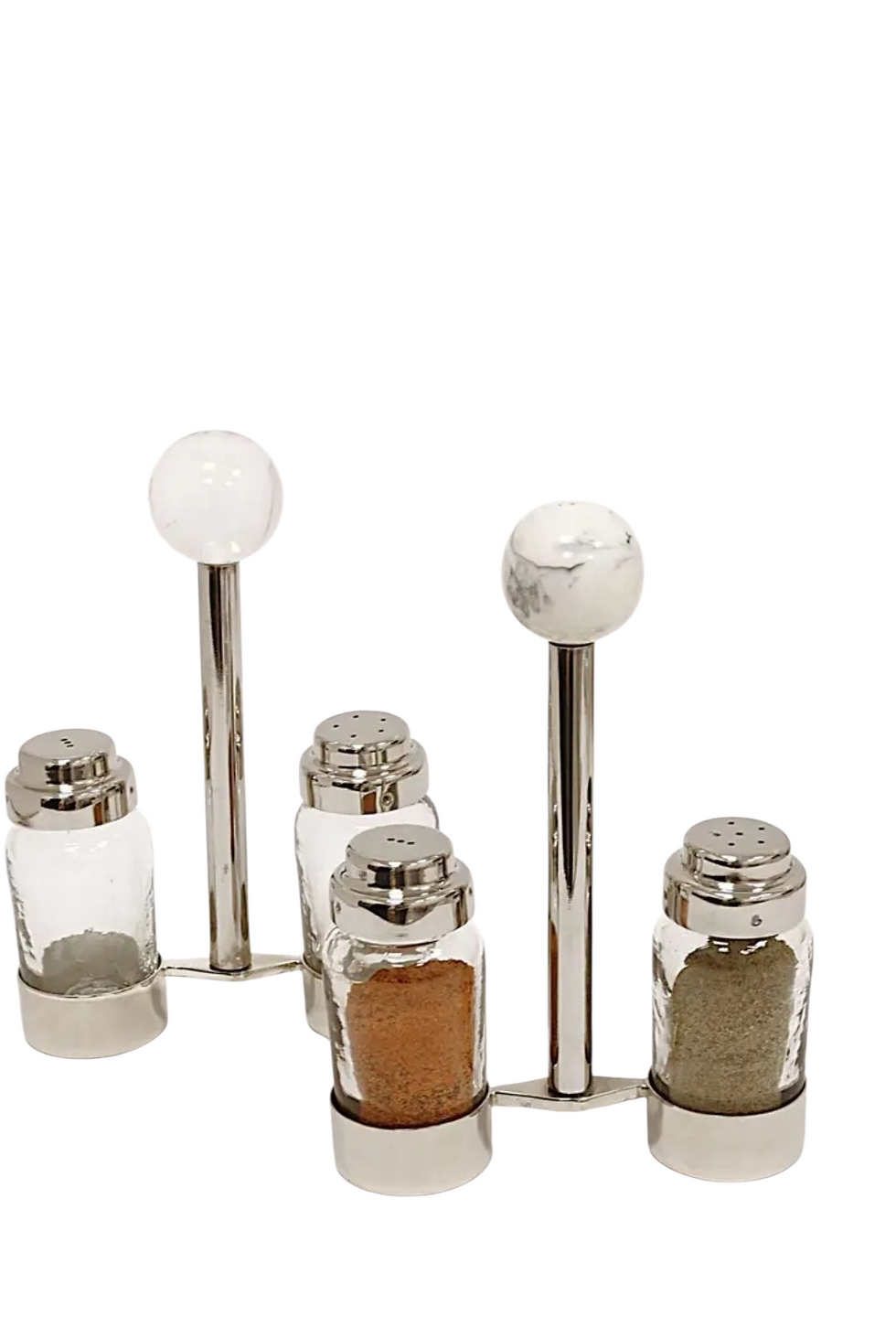 Salt and Pepper Shaker with Marble Ball Detail