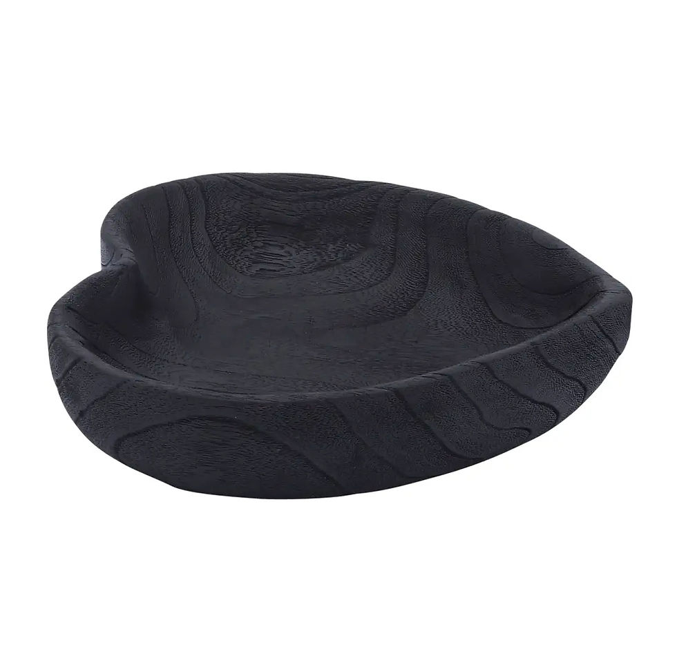 Thumbnail: Set of 2 Black Wood Heart Decorative Bowls