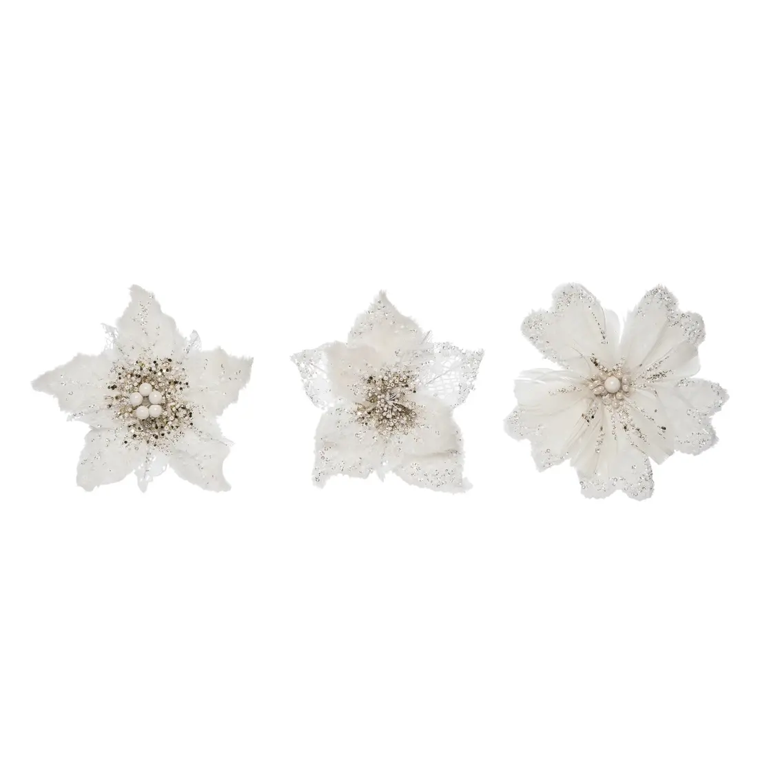 Christmas Poinsettia Accent Floral (Set of 3)