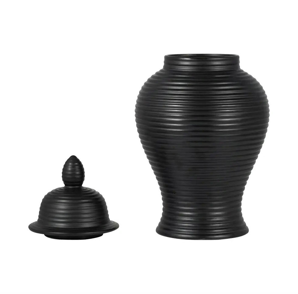 Thumbnail: Black Ribbed Ginger Jar