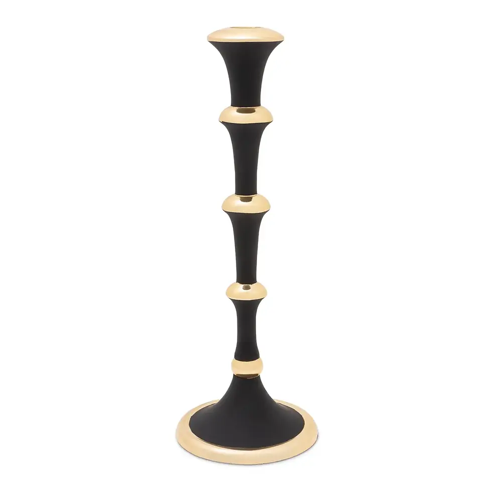 Thumbnail: Black and Gold Candlestick Holder