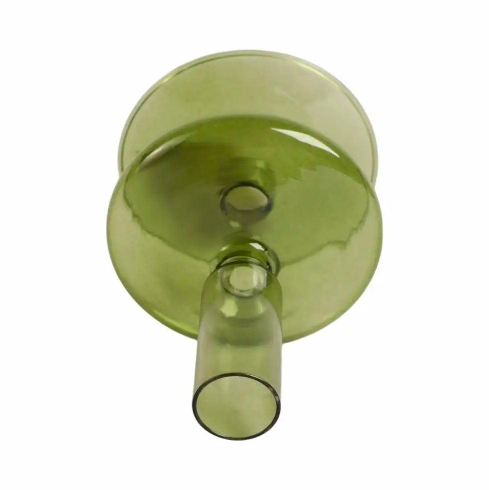 Thumbnail: Green Luster Glass Taper Candle Holder