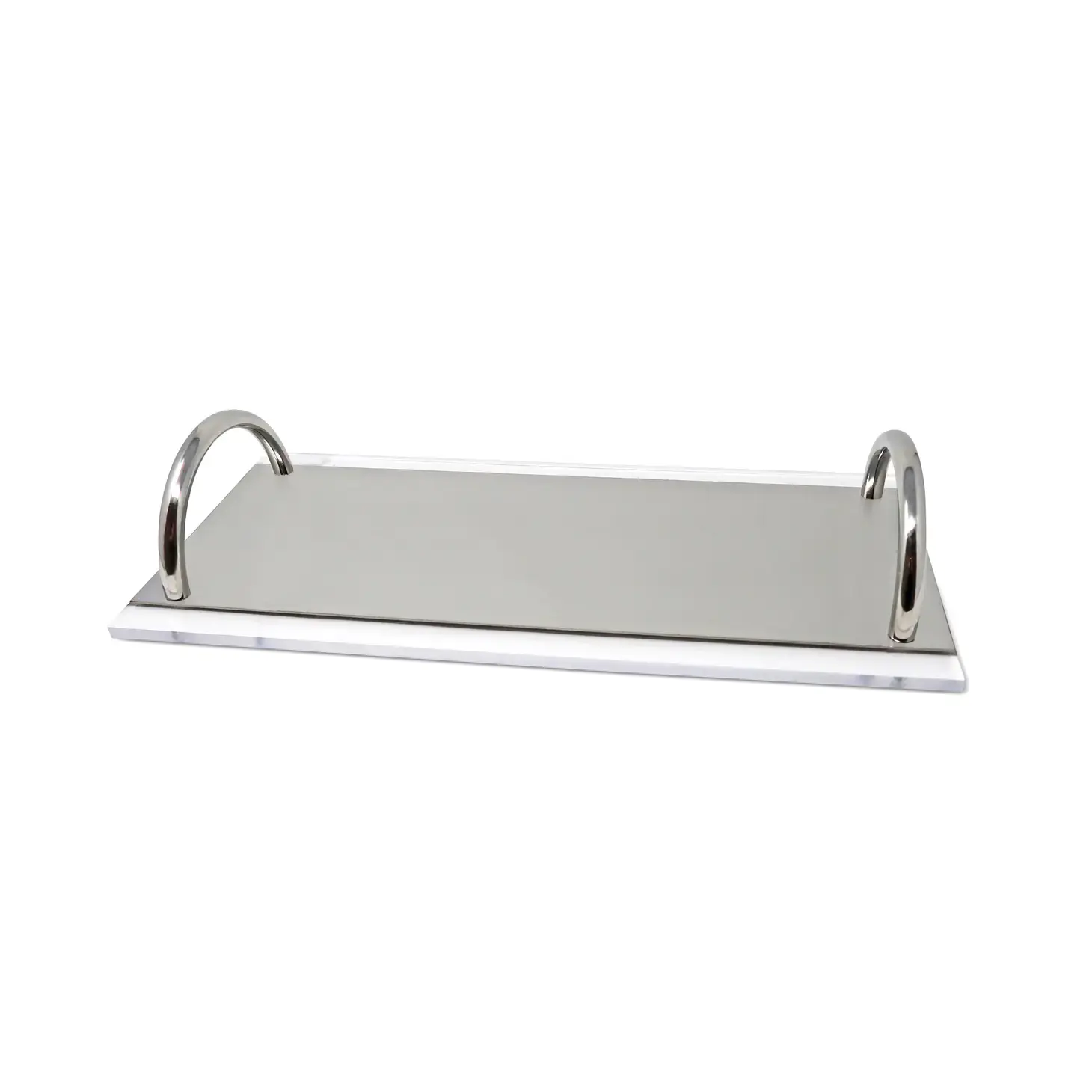 Silver Acrylic Tray with Handles